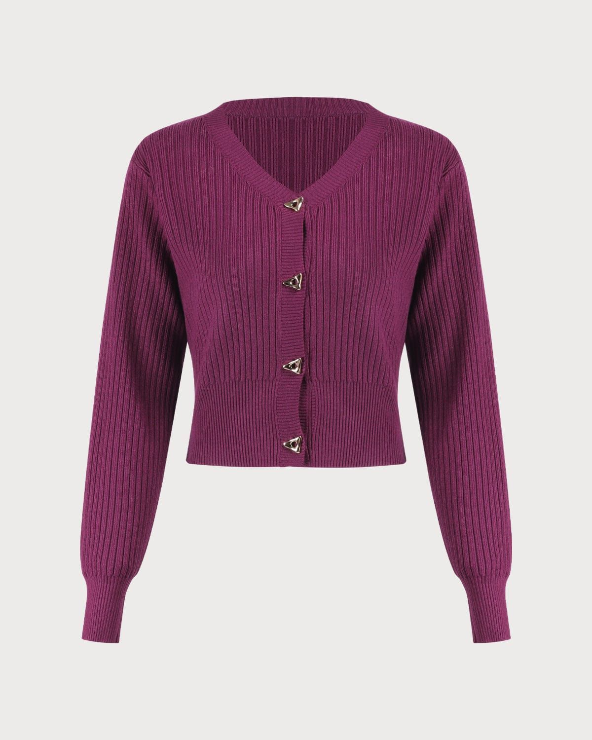 The Purple V Neck Knit Two-Piece Skirt Set sold by rihoas product image thumbnail 3