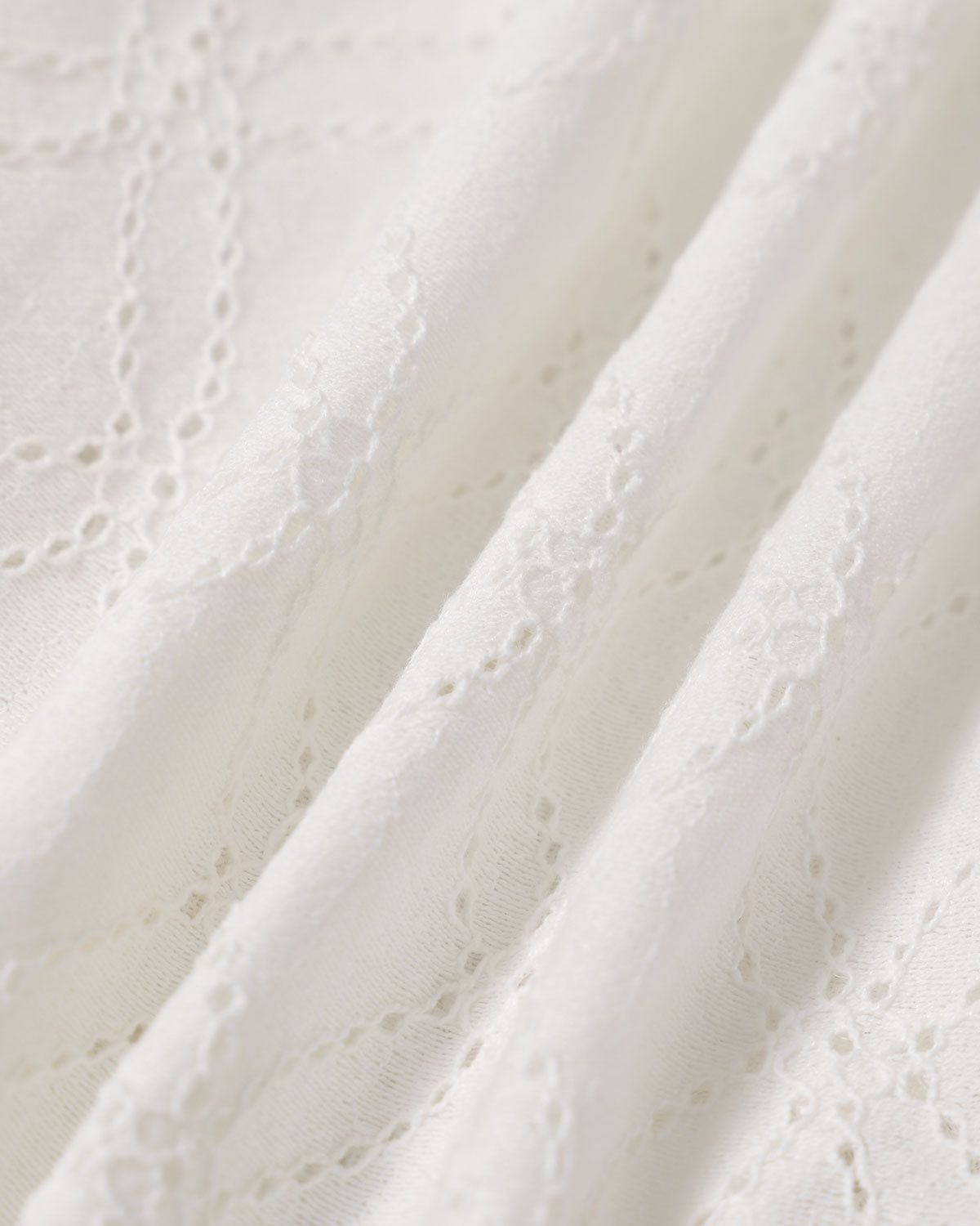 The White V Neck Lace Eyelet Embroidery Blouse sold by rihoas product image thumbnail 7