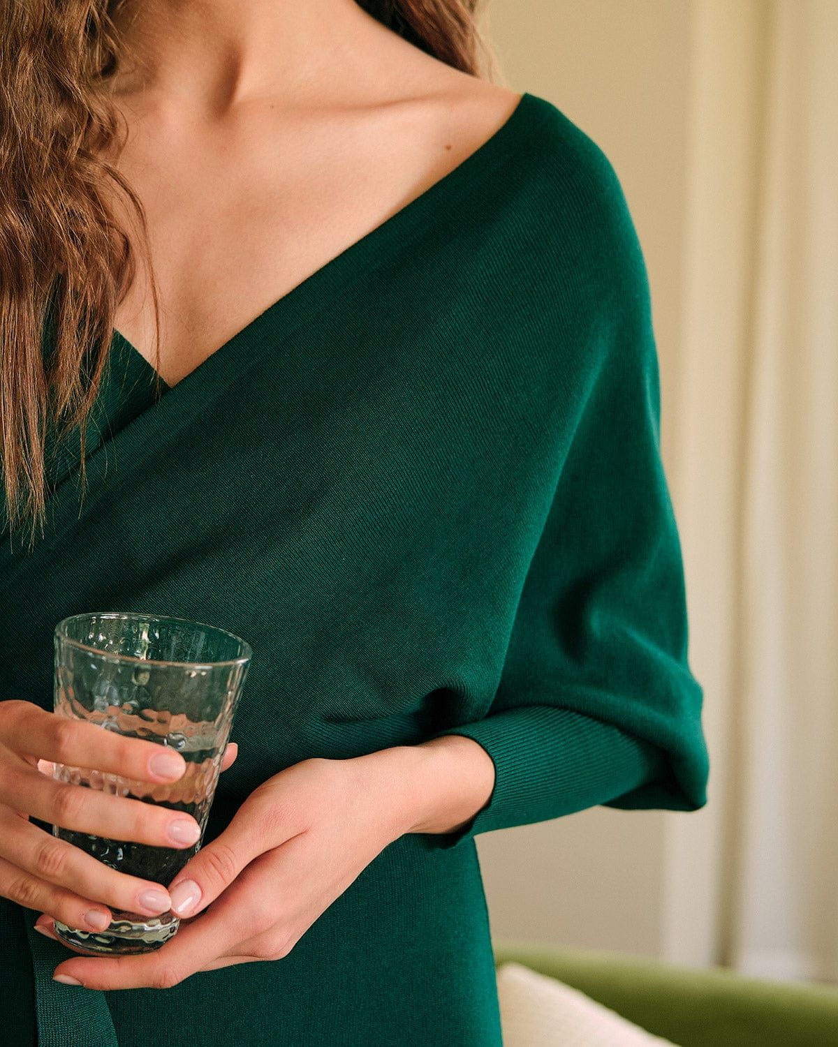 The Long sleeve Wrap Sweater Midi Dress sold by rihoas product image thumbnail 2