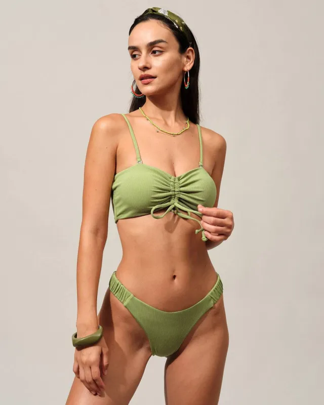 Ribbed Drawstring Bikini Set made by rihoas
