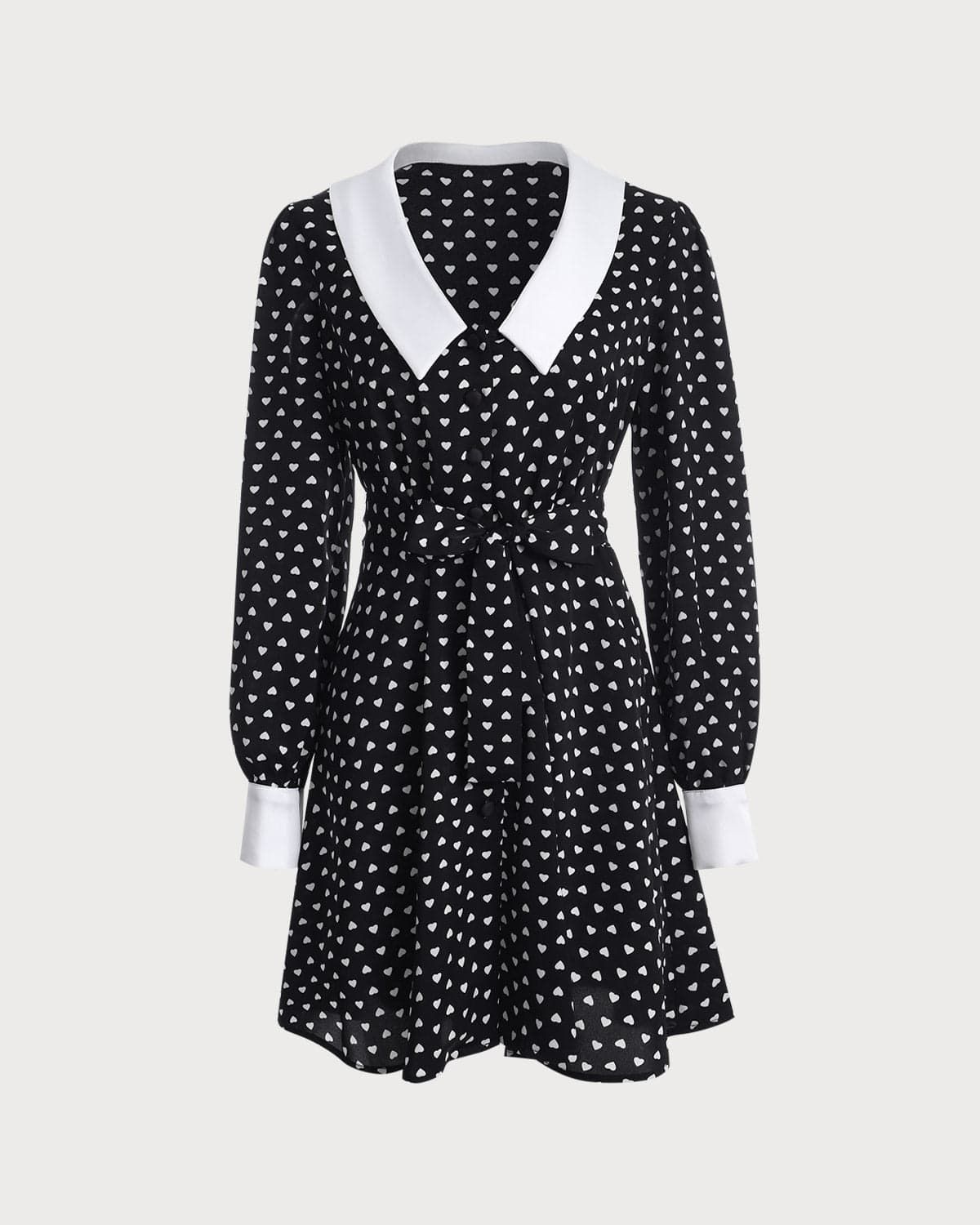 The Heart Print Splicing Mini Dress sold by rihoas product image thumbnail 6