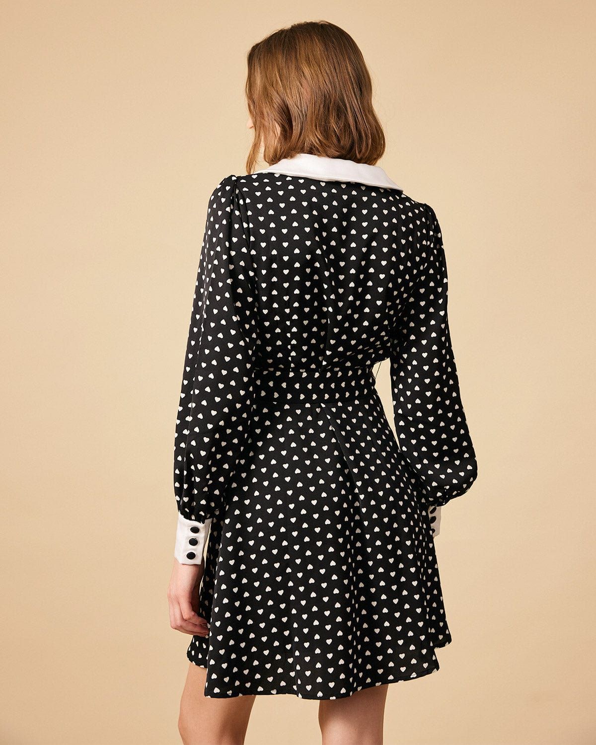 The Heart Print Splicing Mini Dress sold by rihoas product image thumbnail 5