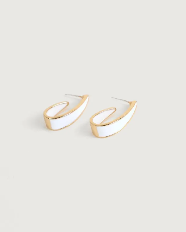 The Enamel Open Hoop Earrings sold by rihoas