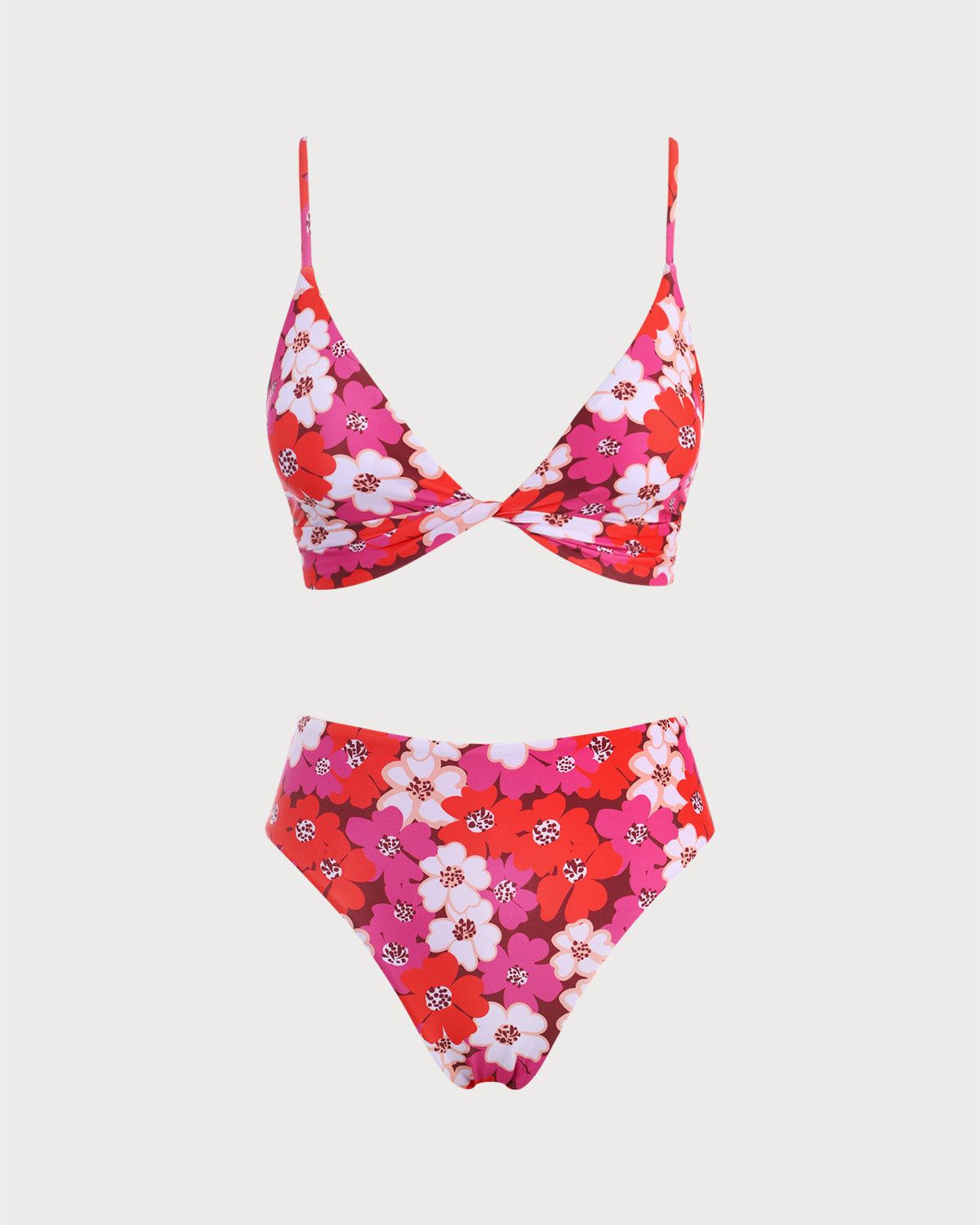 The Rose Red Floral Reversible Bikini Set sold by rihoas product image thumbnail 6