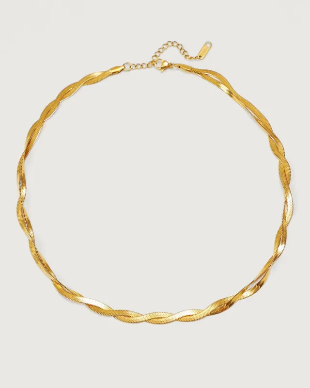 The Double-layered Twisted Snake Chain Necklace sold by rihoas