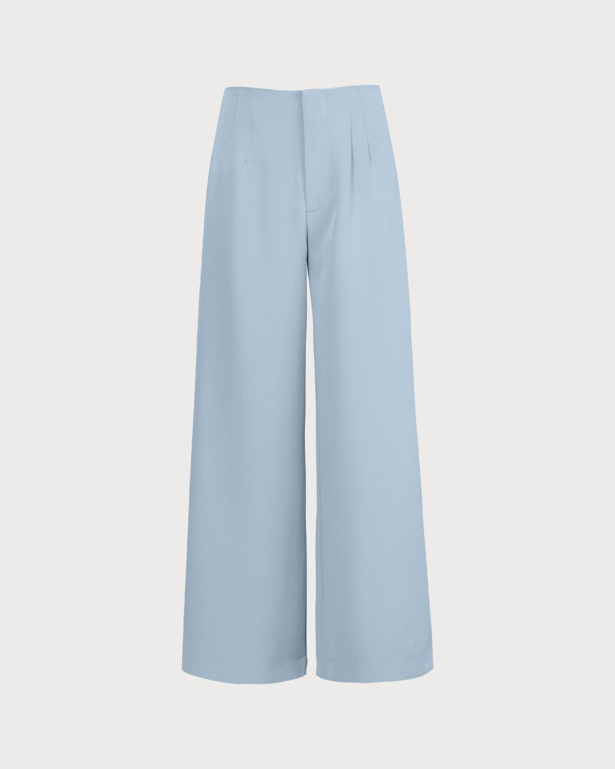The Blue High Waisted Zipper Straight Pants sold by rihoas product image thumbnail 6