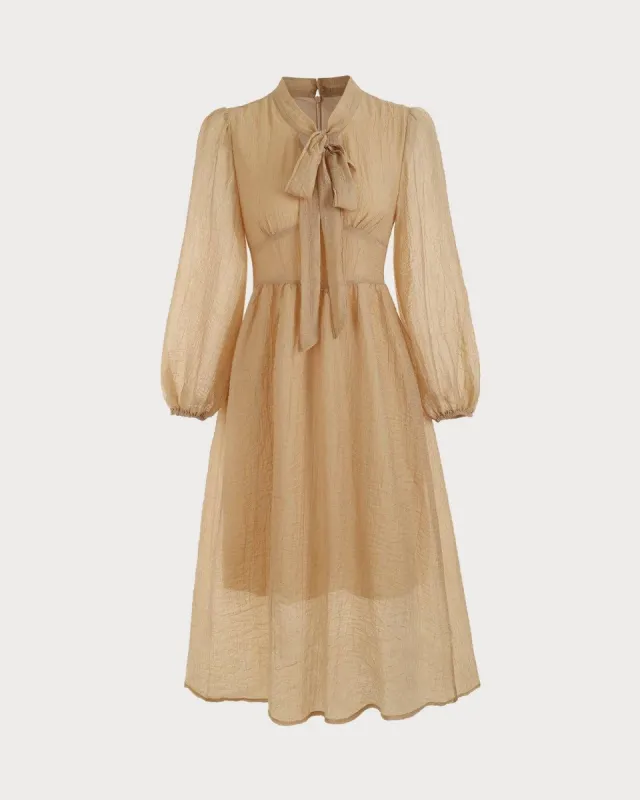 The Bowknot Neck Puffy Sleeves Dress sold by rihoas