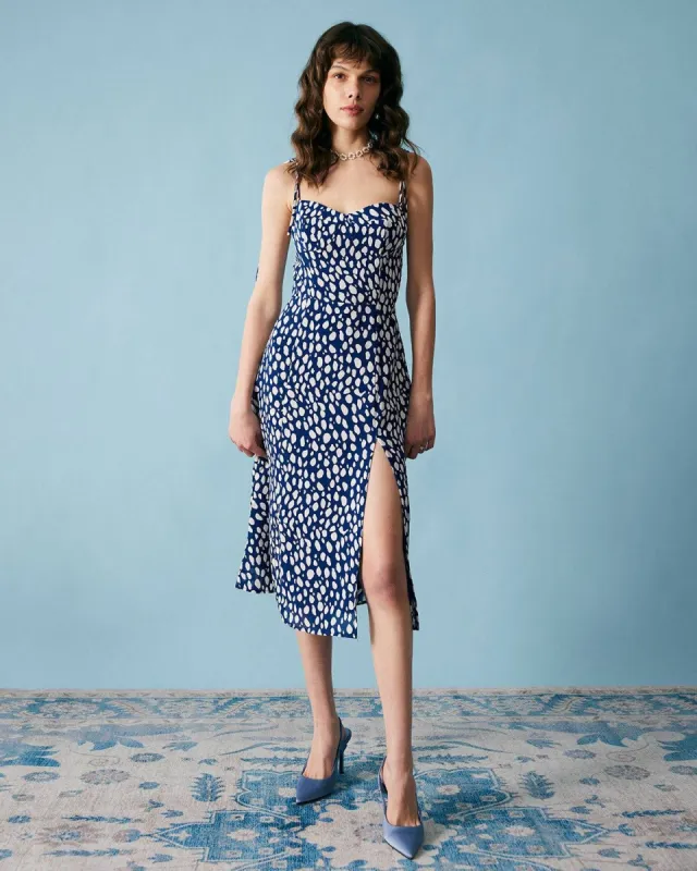 The Full Print Split Slip Dress sold by rihoas