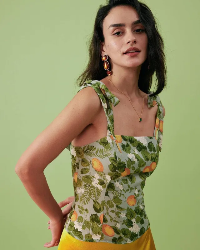 The Tie Strap Smocked Cami Top sold by rihoas
