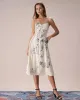 The Beige Floral Split Hem Slip Midi Dress sold by rihoas