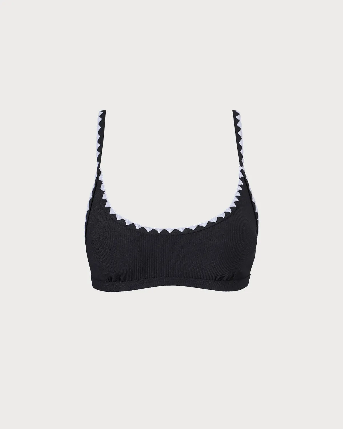 The Black Contrast Ribbed Bikini Top sold by rihoas product image thumbnail 5