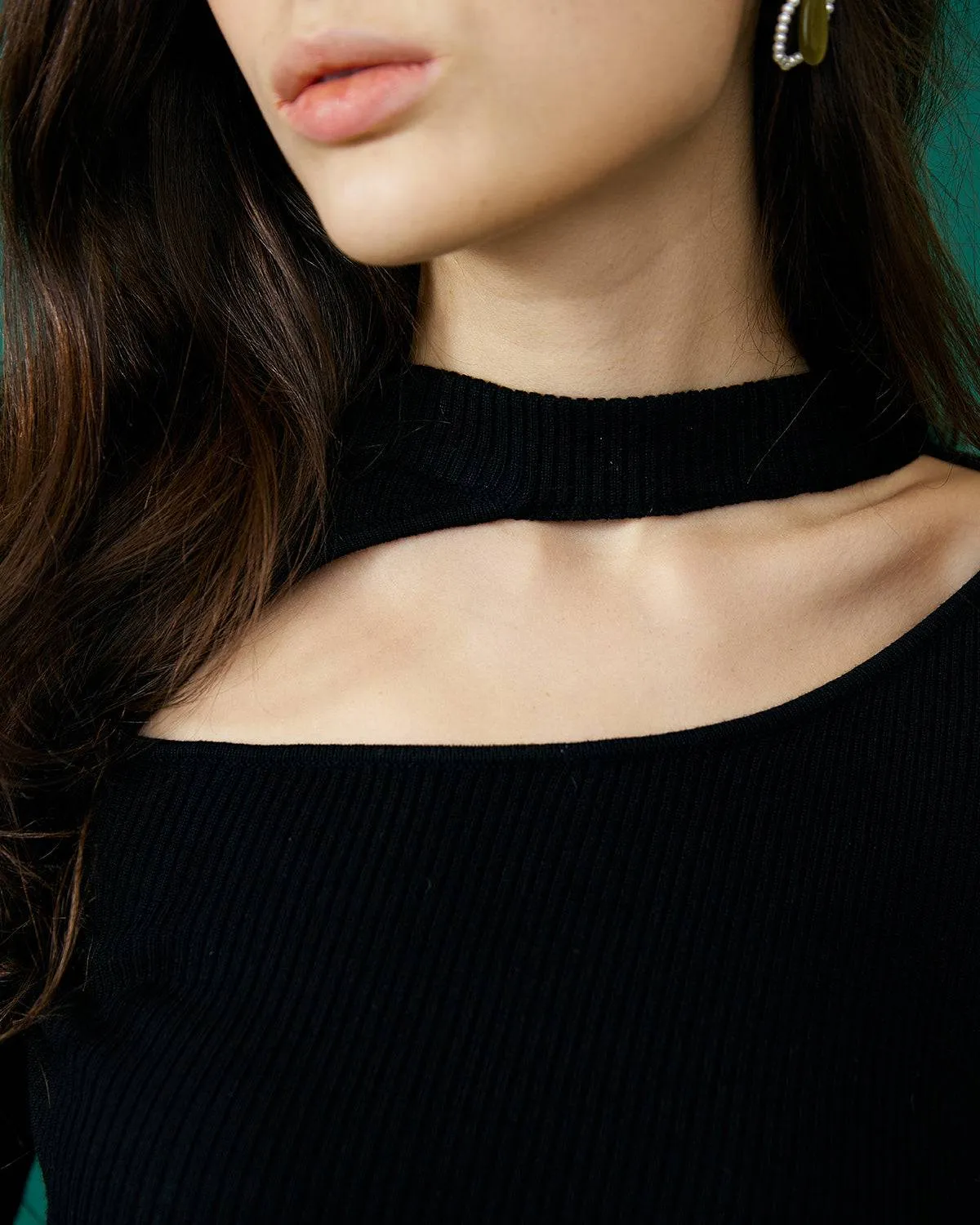 The Slim-Fitting Cutout Knit Top sold by rihoas product image thumbnail 4