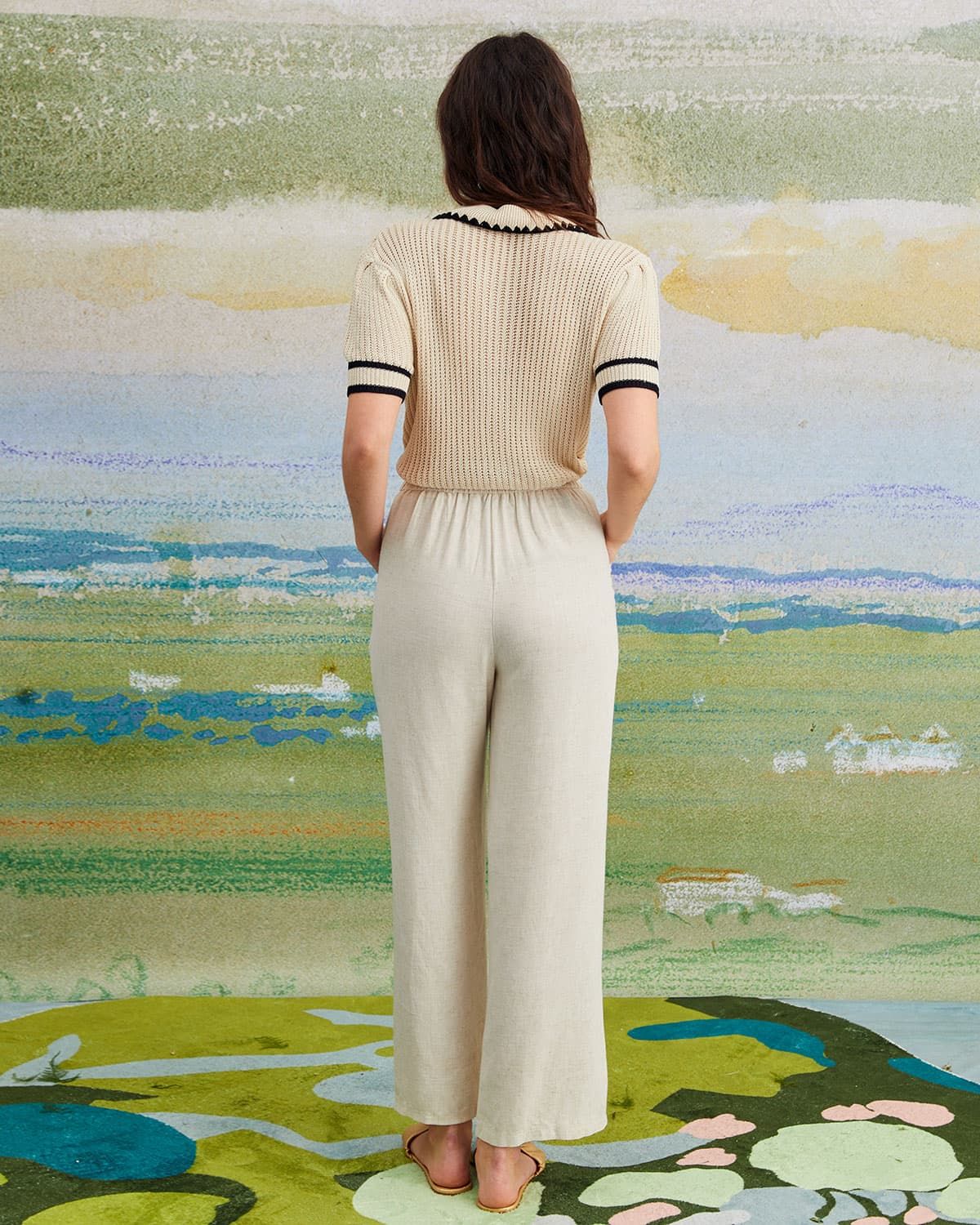 The Apricot Collared Contrast Trim Cardigan sold by rihoas product image thumbnail 5