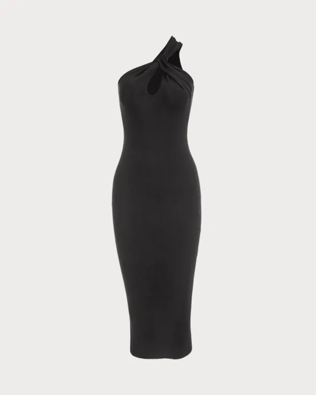 The Premium-fabric Exposed Shoulder Cutout Bodycon Dress sold by rihoas