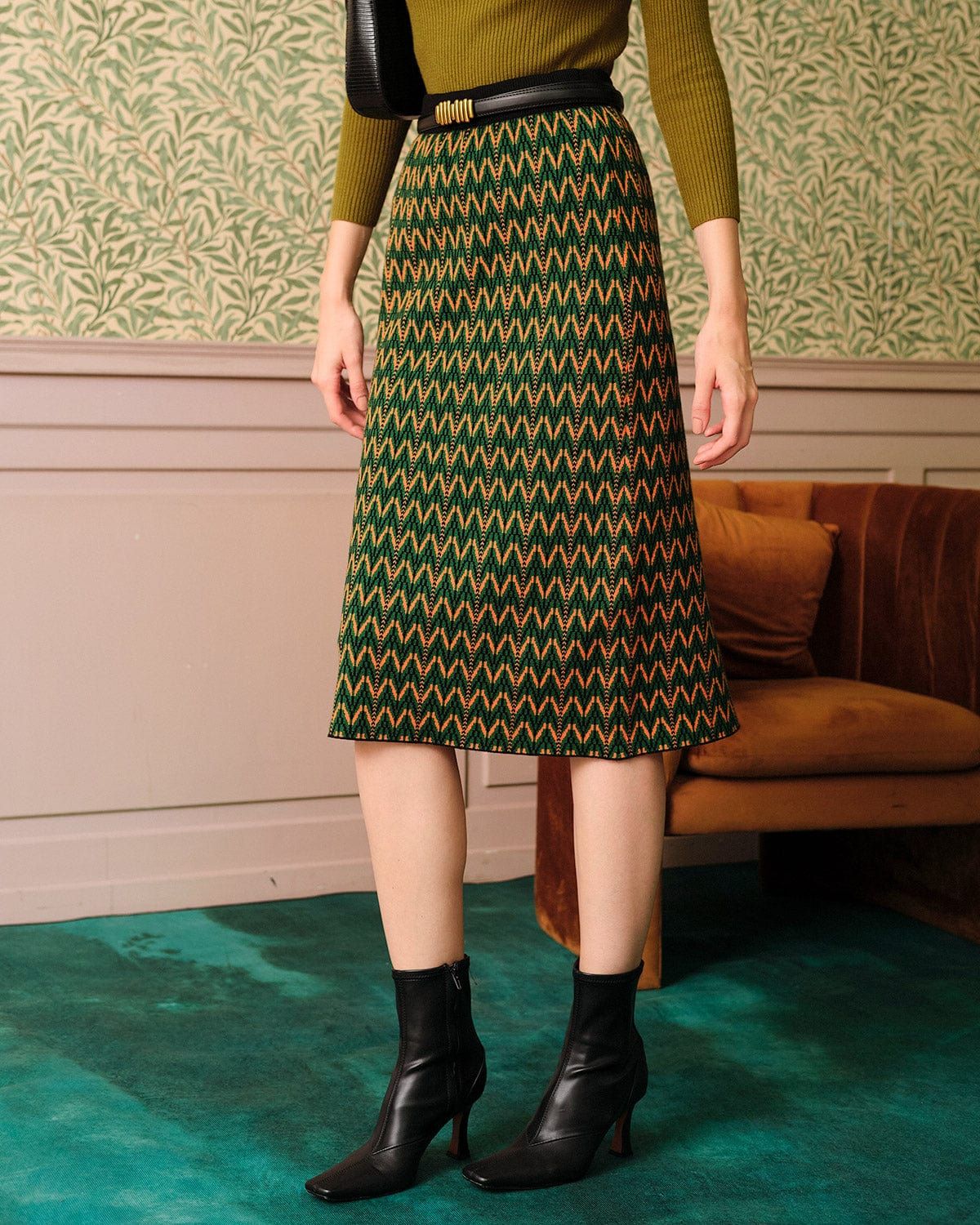 The High Waisted Floral Midi Skirt sold by rihoas