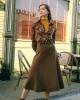 The Solid High Waisted A-line Midi Skirt sold by rihoas