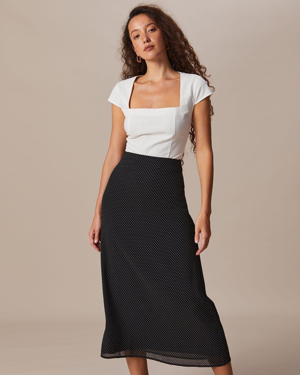 The White Square Neck Cap Sleeve Blouse sold by rihoas product image thumbnail 2