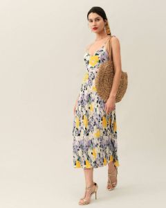 The Floral Backless Tie Strap Maxi Dress sold by rihoas