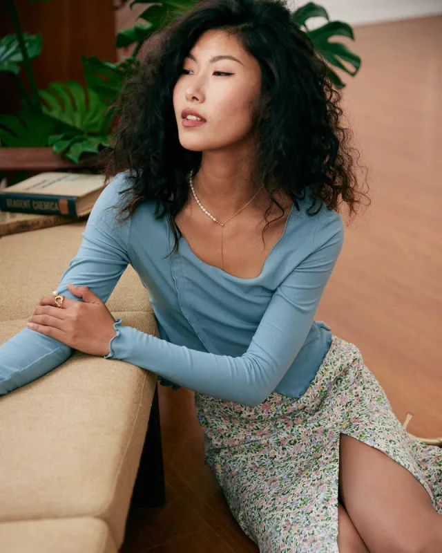 The Lettuce Trim Split Tee sold by rihoas