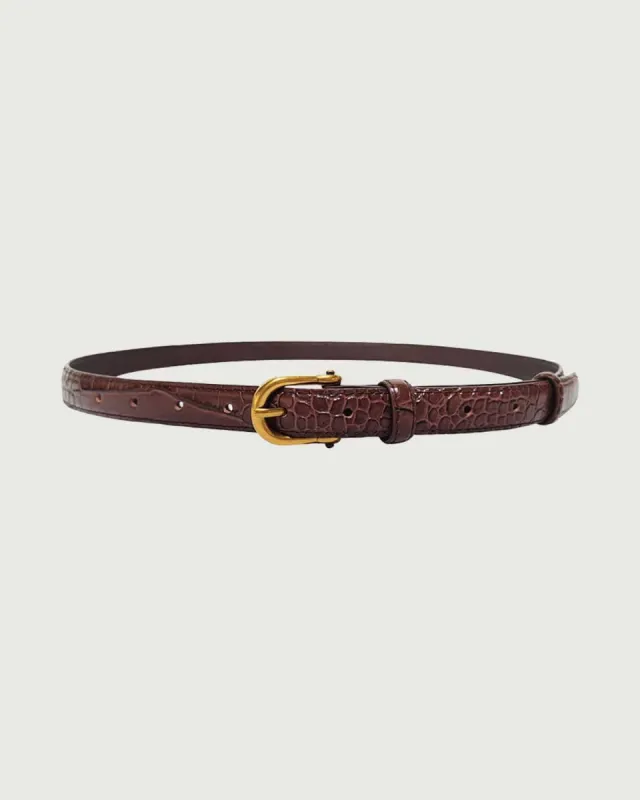 The Crocodile Embossed Leather Belt sold by rihoas
