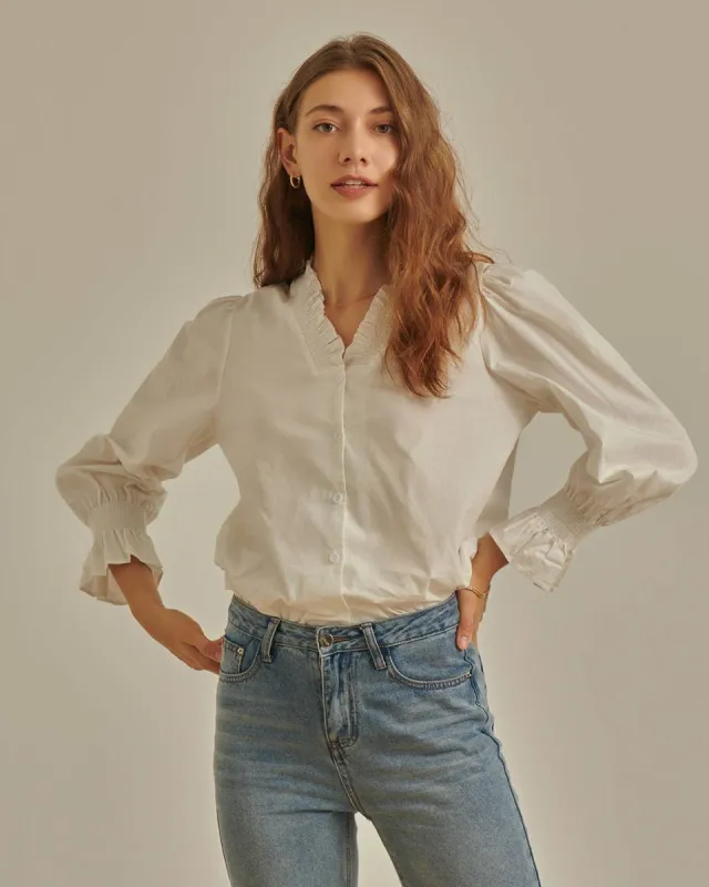 The Romance Ruffle Blouse sold by rihoas