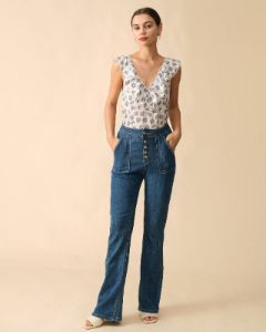 The Ruffle Trim Floral Sleeveless Tank Top sold by rihoas