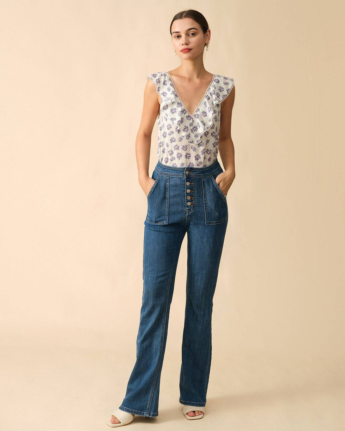 The Ruffle Trim Floral Sleeveless Tank Top sold by rihoas product image thumbnail 4