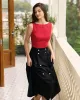 The Red Boat Neck Linen Tank Top sold by rihoas
