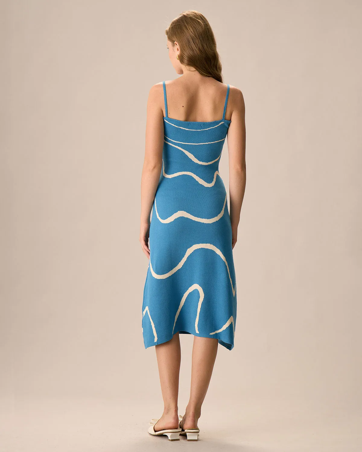 The Blue Wave Mermaid Hem Knit Midi Dress sold by rihoas product image thumbnail 4