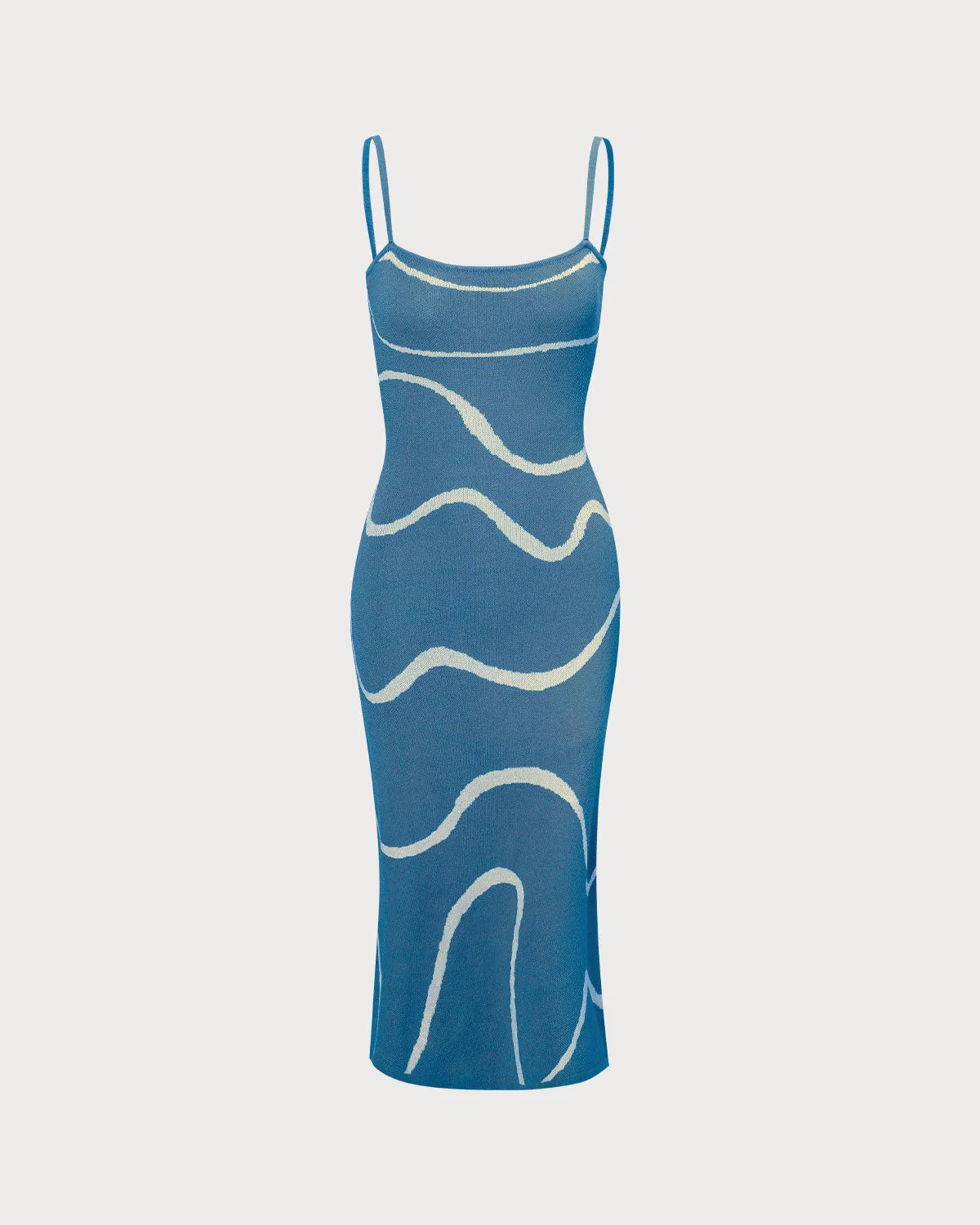The Blue Wave Mermaid Hem Knit Midi Dress sold by rihoas product image thumbnail 5