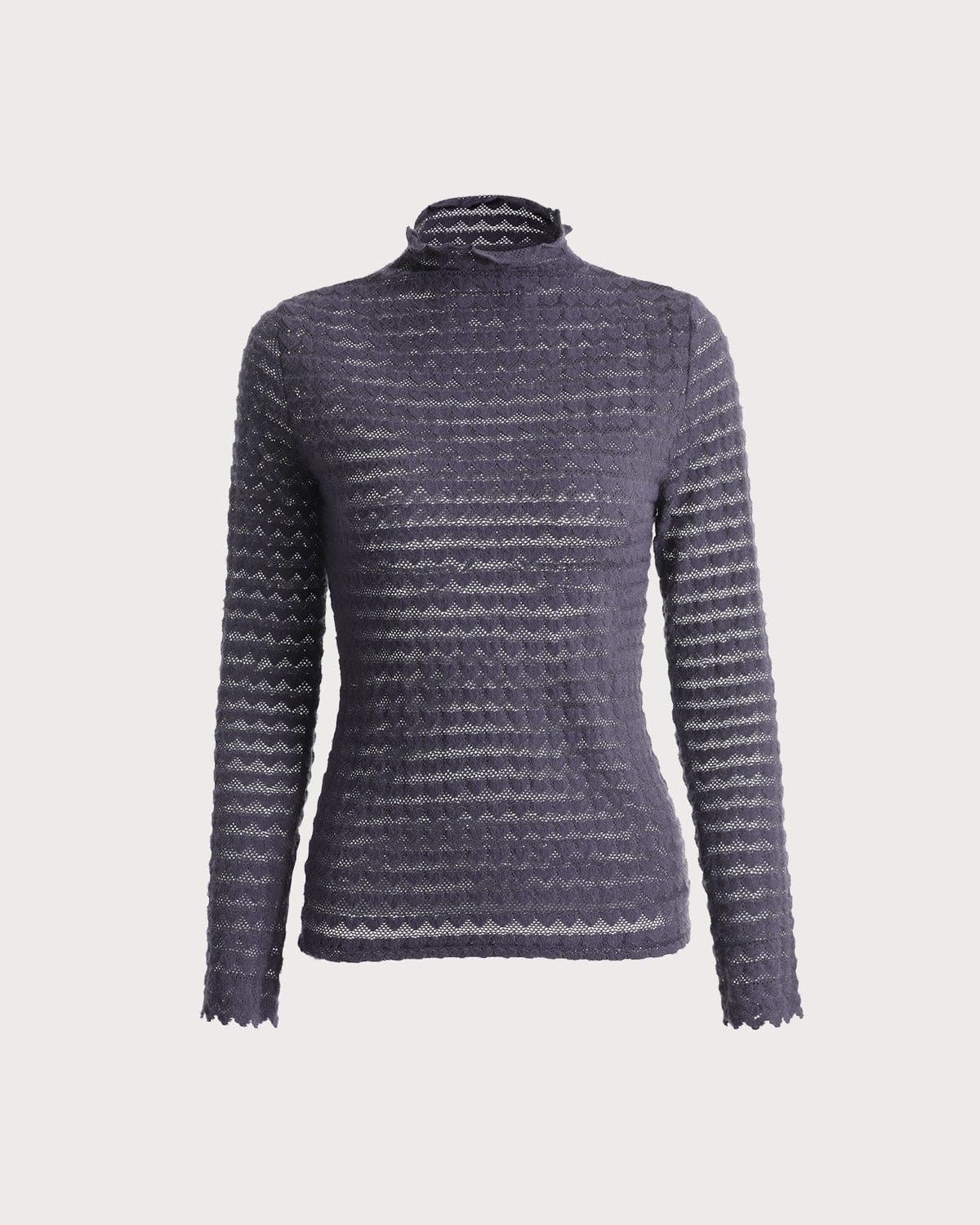 The Mock Neck See-through Knit Top sold by rihoas product image thumbnail 11