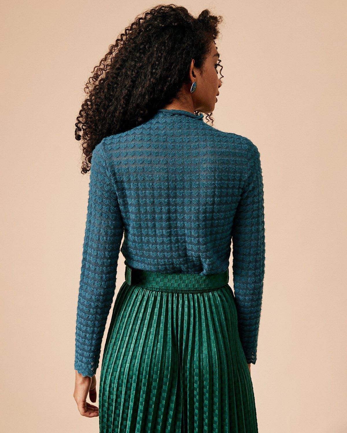 The Mock Neck See-through Knit Top sold by rihoas product image thumbnail 5