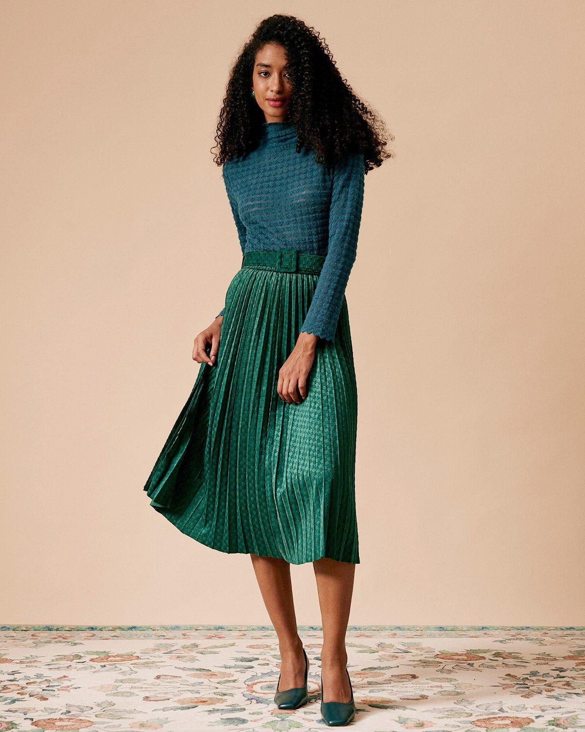 The Mock Neck See-through Knit Top sold by rihoas product image thumbnail 4