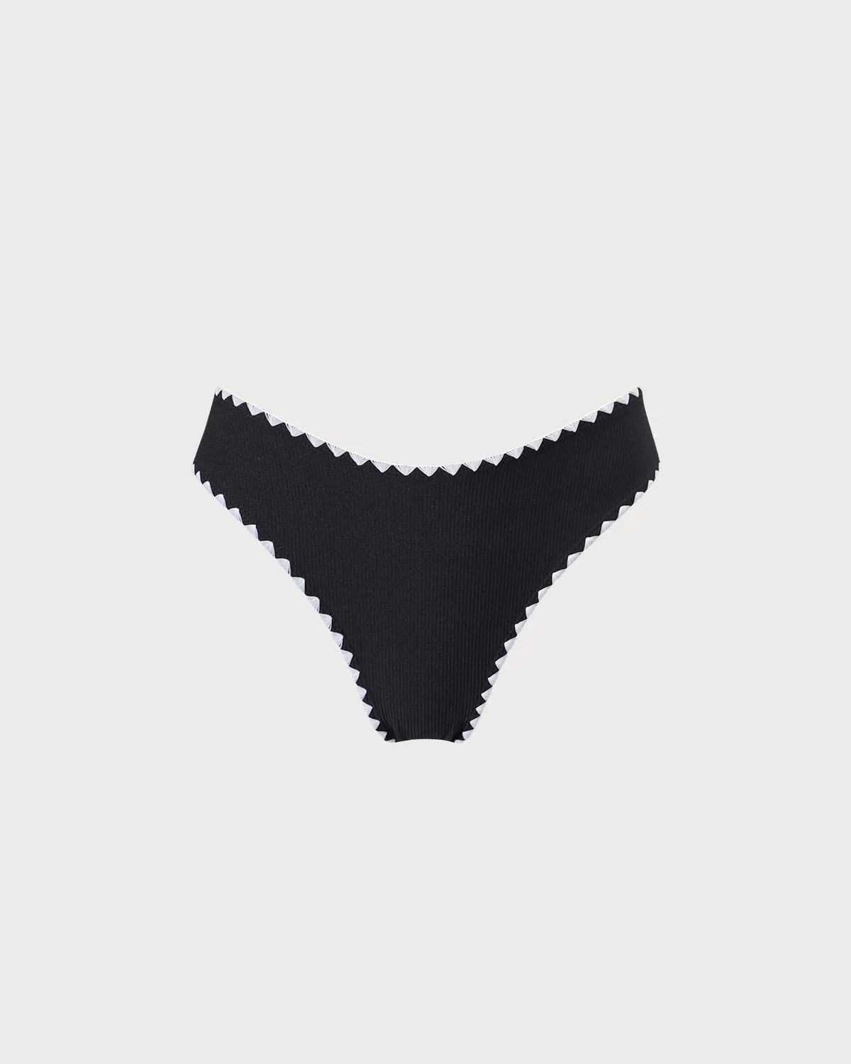 The Black Contrast Ribbed Bikini Bottom sold by rihoas product image thumbnail 5