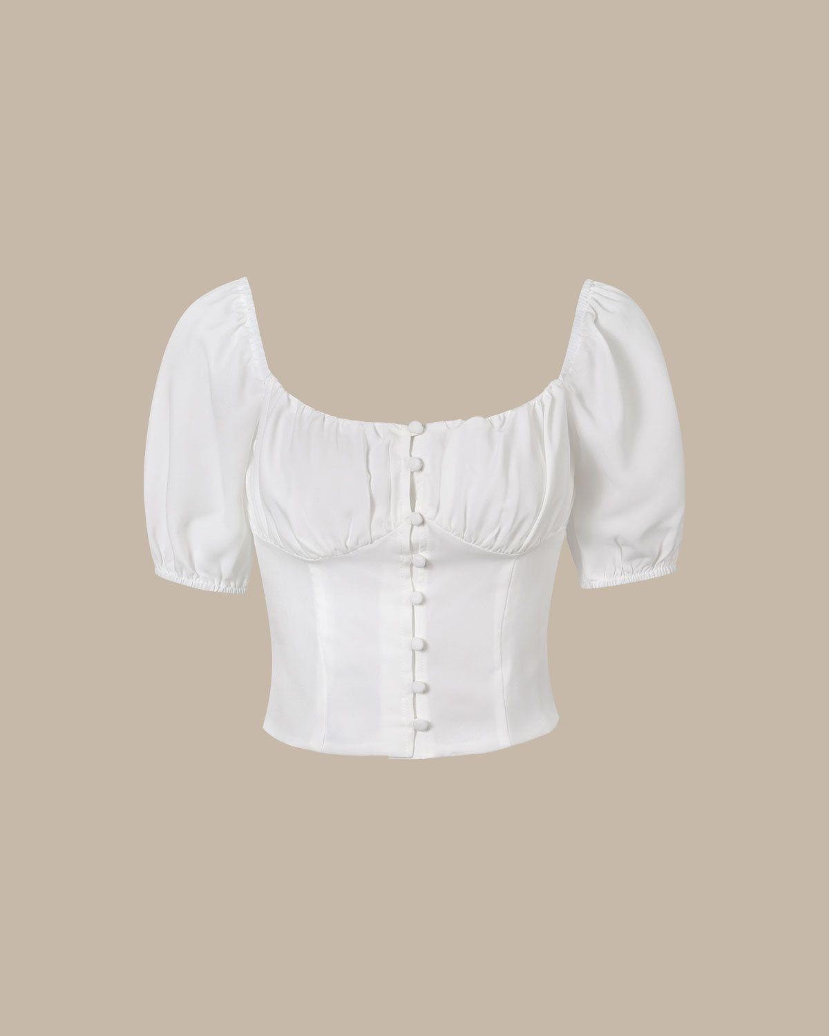 The White Sweetheart Neck Button Blouse sold by rihoas product image thumbnail 6