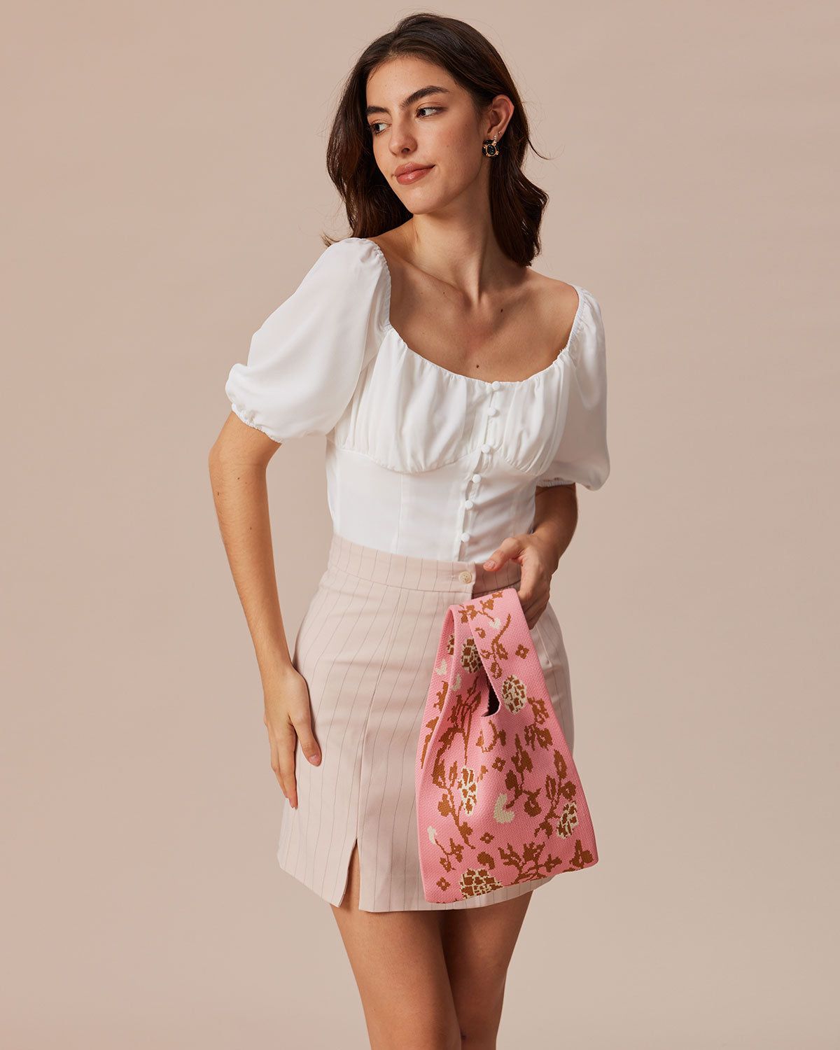 The White Sweetheart Neck Button Blouse sold by rihoas product image thumbnail 3