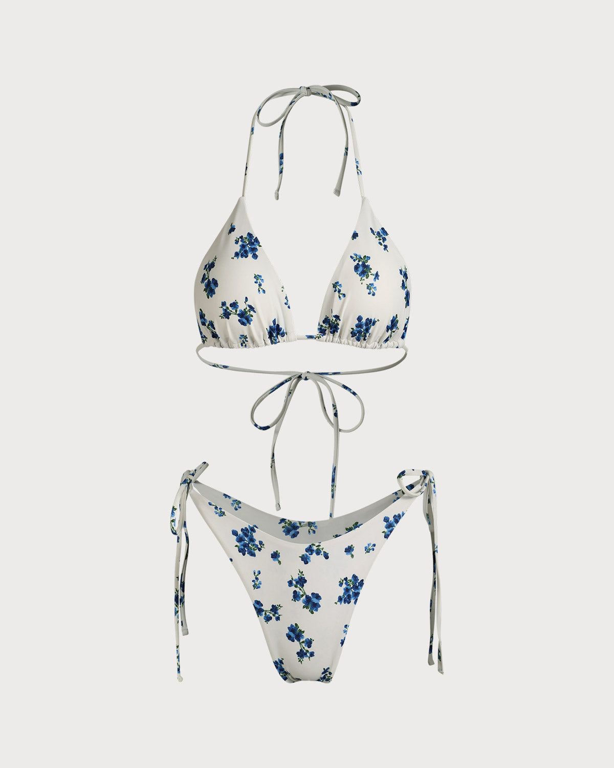The Floral Halter Triangle Bikini Set sold by rihoas product image thumbnail 6