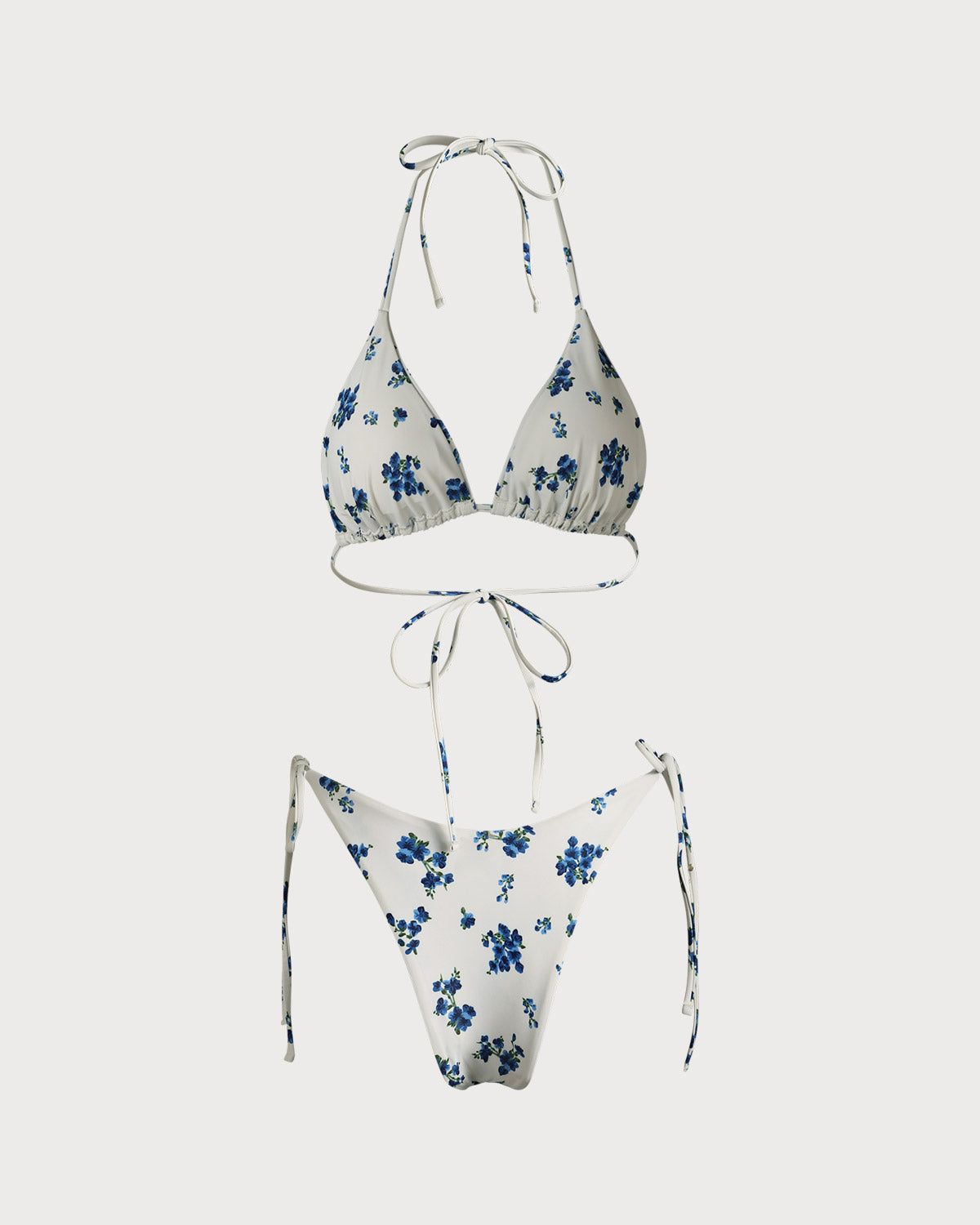 The Floral Halter Triangle Bikini Set sold by rihoas product image thumbnail 7