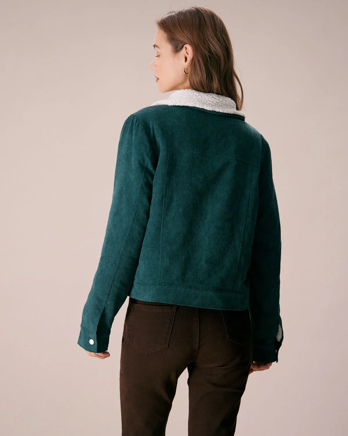 The Green Single Breasted Corduroy Jacket sold by rihoas product image thumbnail 5