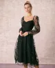 The Black Sweetheart Neck Mesh Midi Dress sold by rihoas