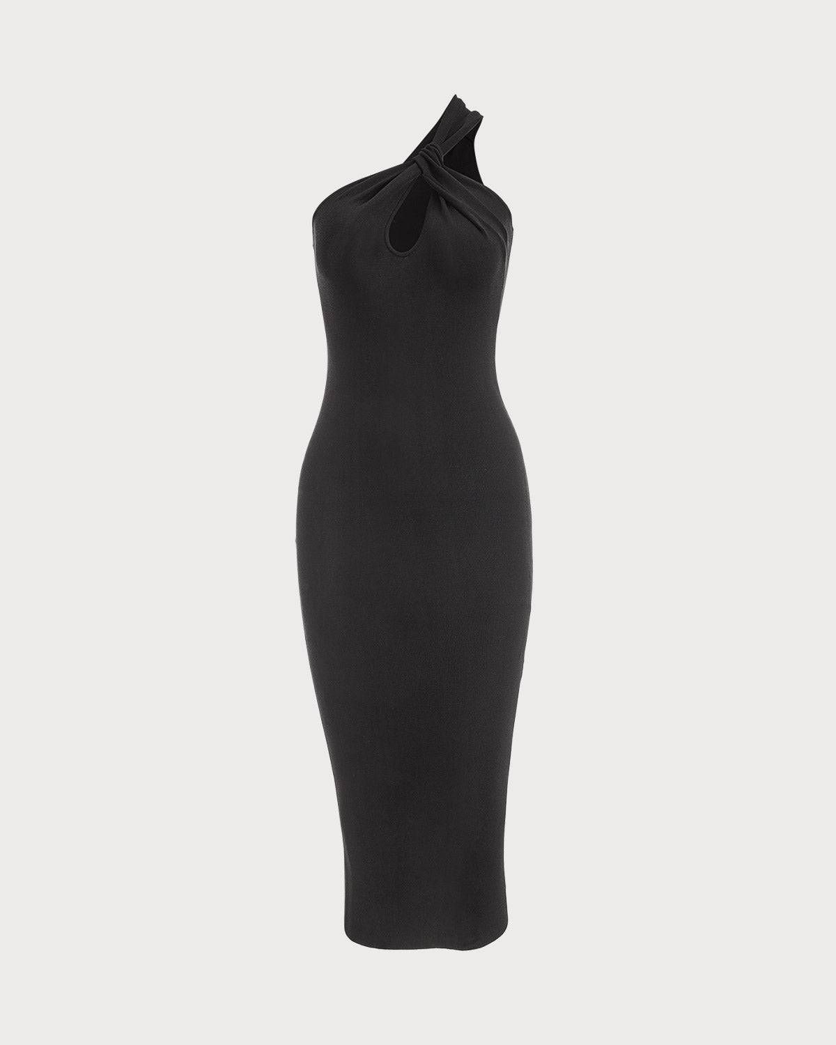 The Premium-fabric Exposed Shoulder Cutout Bodycon Dress sold by rihoas
