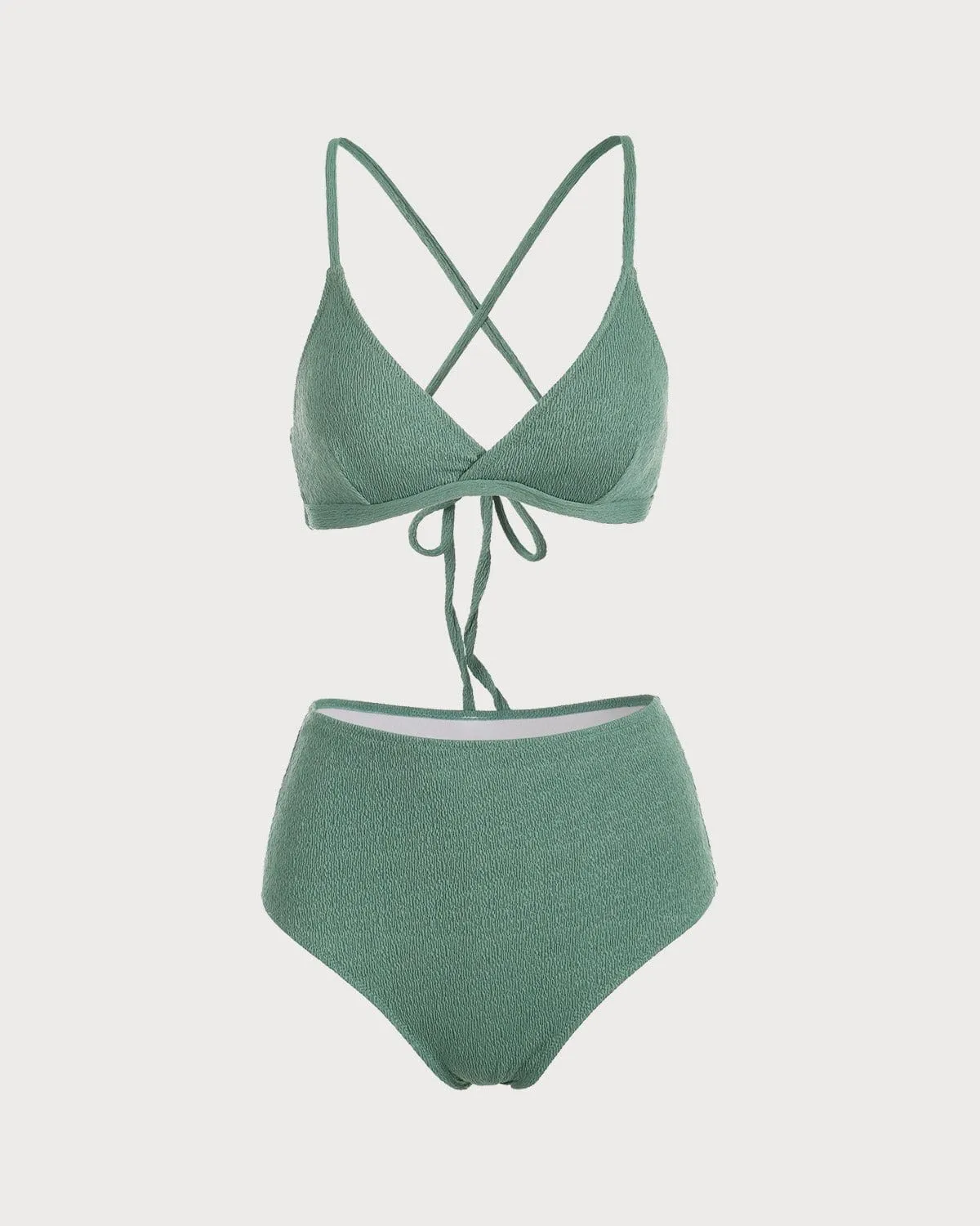 The Green Lurex Criss Cross Bikini Set sold by rihoas product image thumbnail 5
