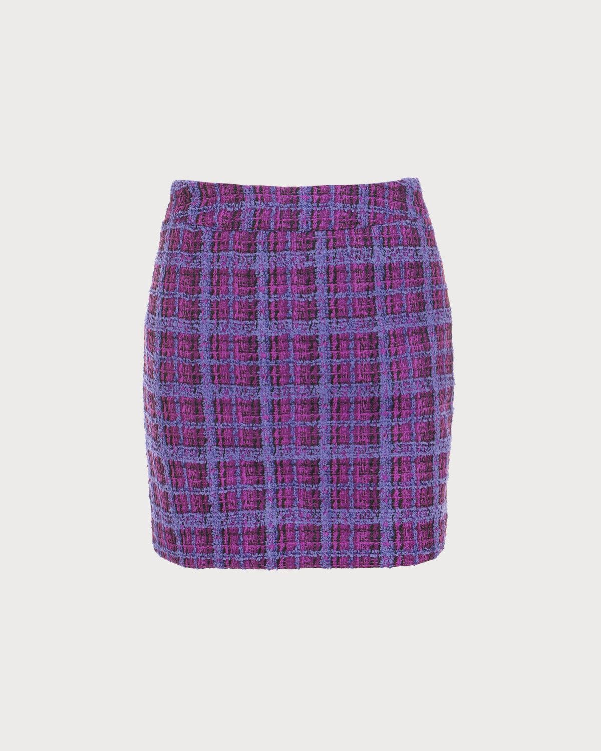 The Plaid Tweed A-line Mini Skirt sold by rihoas product image thumbnail 6