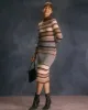 The Multi Colorblock Striped Knit Midi Dress sold by rihoas