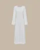 Women's White Bell Sleeve Knit Maxi Dress sold by rihoas