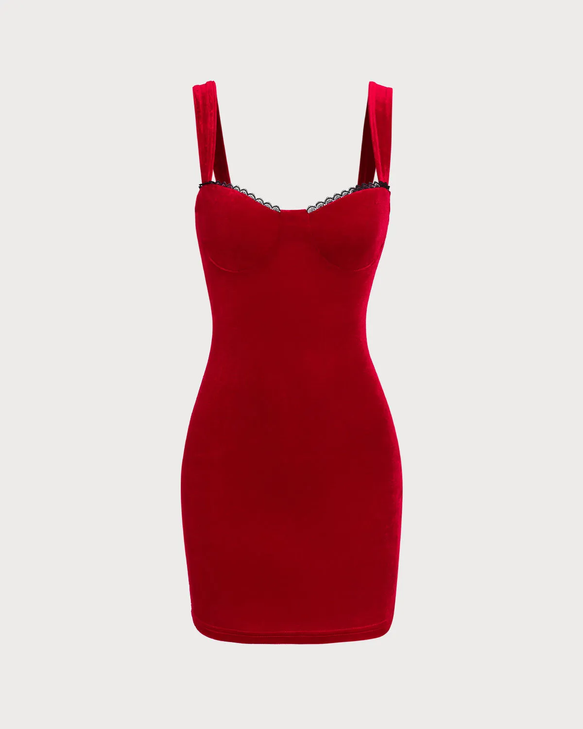 Women's Red Velvet Bodycon Mini Dress sold by rihoas