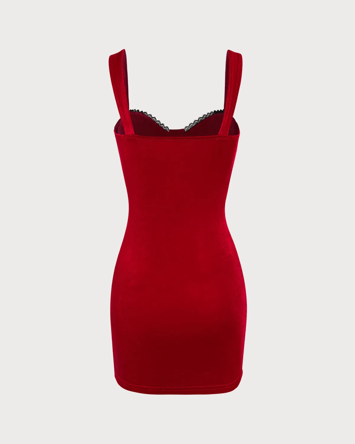 Women's Red Velvet Bodycon Mini Dress sold by rihoas product image thumbnail 2