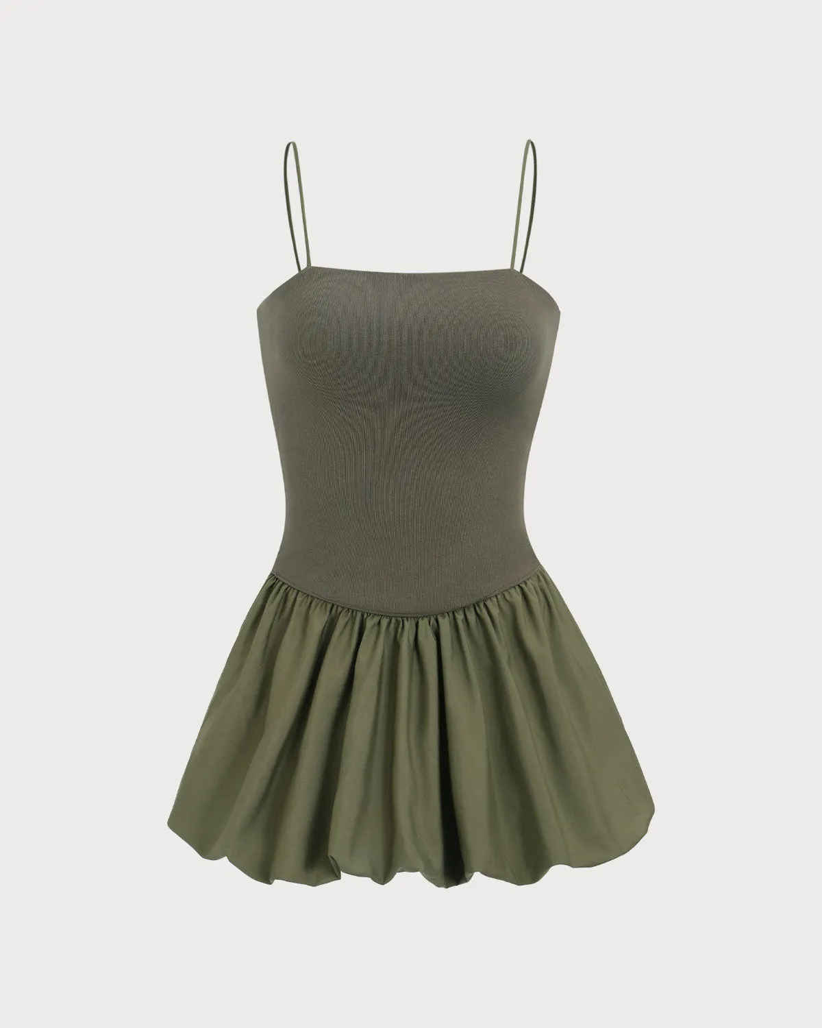 Women's Green Splicing Slip Mini Dress sold by rihoas