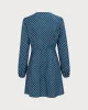 Women's Navy V-neck Polka Dot Mini Dress sold by rihoas