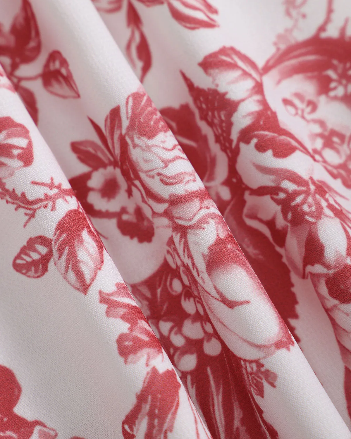 Women's Red V-Neck Sleeveless Floral Mini Dress sold by rihoas product image thumbnail 3